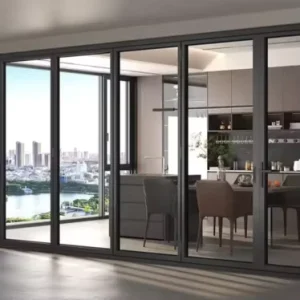 Gray Folding Interior Partition Sliding Door for Kitchen