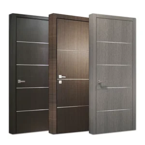 Gray MDF Wooden Flush Interior Single Door for Bedroom, Home, or Hotel