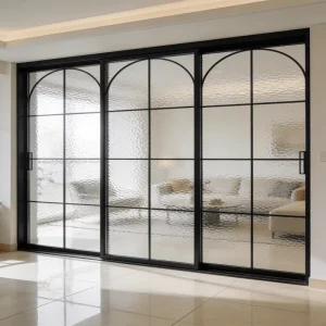 Grid Frame Broken Bridge Aluminum Sliding Door with OPK for Residential Villa Hotel Office Building