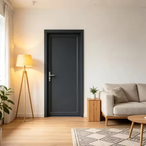 HDF-Core Black-Painted Modern Prehung Shaker Interior Door with Sound Insulation