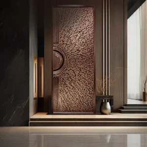 Hand-Carved Pure Copper Double Entry Door in Chinese Style