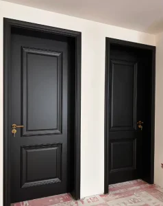 Hand-Carved Solid Wood Classic French Interior Doors, Baking Varnish, Anti-Yellowing