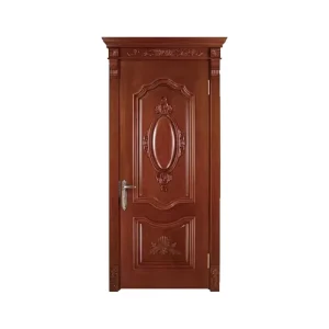 Hand-Carved Solid Wood Entrance Door for Villas