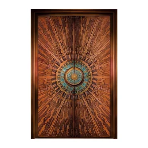 Hand Forged Pure Copper Villa Entry Door with Cloisonne Inlay, Smart Lock, Soundproof, Insulated, Fireproof