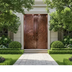 Handmade Reinforced Copper Villa Entry Door