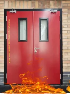 Heat-Insulated Unequal Double Steel Fire-Rated Main Entrance Door