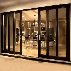 Heat broken Aluminum Profile Glass Sliding Door Narrow frame Trackless Aluminum Alloy Soundproof Sliding Door