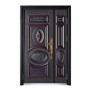 Heavy Cast Aluminum Single Exterior Security Entrance Door for Villas