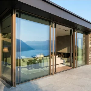 Heavy Duty 2200 lbs Weight Capacity Aluminum Sliding Door Ultra Slim Interlocking Matrix Minimalist Large Glass Patio Door