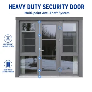 Heavy-Duty Aluminum Alloy Anti-Theft Swing Door for Balcony and Garden