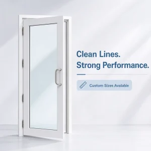 Heavy Duty Aluminum Alloy Casement Door, Multi-Point Lock, Commercial Security Design
