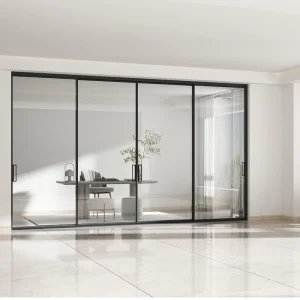Heavy-Duty Aluminum Glass Sliding Patio Door with Stainless Steel Track for Entry