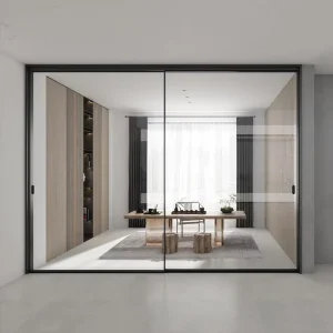 Heavy Duty Aluminum Lift Slide Door Soft Close System Double Glazed Tempered Glass Wine Cellar Living Room