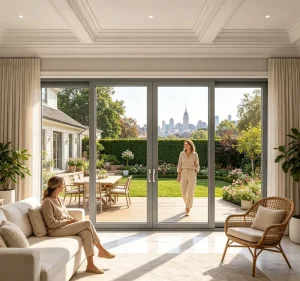 Heavy-Duty Aluminum Sliding Glass Door Double-Glazed Tempered Soundproof Interior Bathroom and School Door