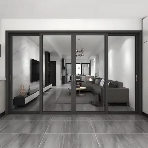 Heavy-Duty Aluminum Sliding Glass Door Narrow Slim Frame for Interior Living Room China Factory