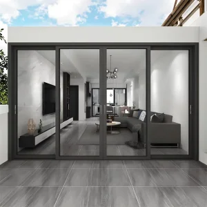 Heavy-Duty Aluminum Sliding Glass Door with Narrow Slim Frame for Outdoor and Interior Living Rooms, Direct China Factory