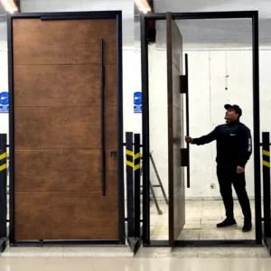Heavy Duty Exterior Main Door Solid Wood Front Entry Door Modern Wooden Pivot Doors