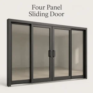Heavy Duty Four Panel Aluminum Sliding Door Low-E Argon-Filled Glass EPDM Multi-Layer Seal Coastal Grade