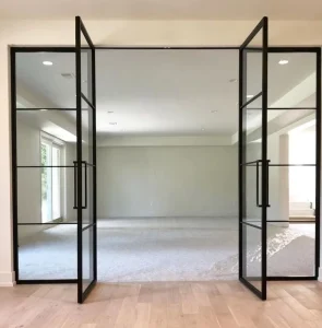Heavy Duty Heat-Insulating Windproof Double-Glazed Aluminum Alloy Swing Door for Commercial Buildings