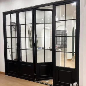 Heavy-Duty Hurricane-Proof Entry Doors Wrought Aluminum Alloy Glass Storm Doors for Villas