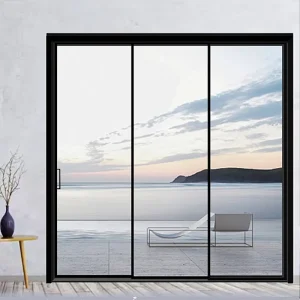 Heavy Duty Interior Aluminum Sliding Glass Door Narrow Slim Frame for Living Room Finished