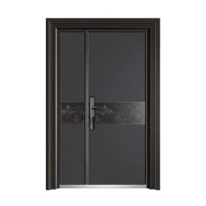Heavy Duty Reinforced Security Door Dark Gray Soundproof Thermal Weather Resistant DDN-8078 China Factory