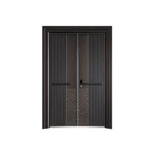 Heavy Duty Reinforced Steel Entry Door Dark Bronze High Security Anti-Theft Cast Aluminum Custom