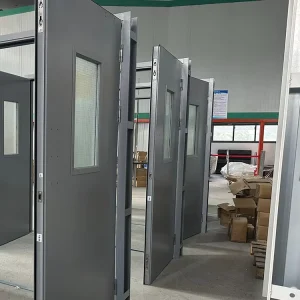 Heavy Duty Single Leaf Steel Fire Resistant Door Fire Seal Powder Coated Interior Fire Safety Door for Office Hotel