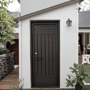 Heavy Duty Solid Steel Security Door Anti-Theft Structure with Reinforced Frame Exterior Front Entry Weather-Resistant Rust-Proof