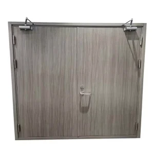Heavy-Duty Steel Plate Fire Door with Wood Grain Finish for Warehouse