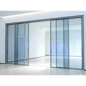 Heavy Duty Ultra Narrow Aluminum Alloy Tempered Glass Automatic Sliding Doors Sound Insulation Villa Living Room Hotel