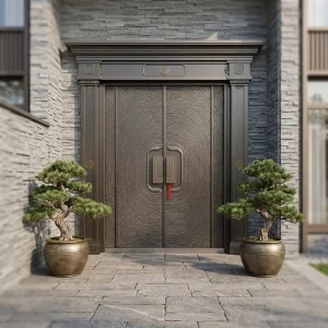 Heavy Duty Waterproof Double Entry Galvanized Sheet Steel Doors for Villa