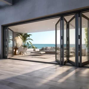 Heavy-Duty Waterproof Stainless Steel Folding Door Hollow Glass Aluminum Alloy Broken Bridge Aluminum