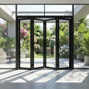 Heavy-Duty Windproof Aluminum Glass Bifold Door for Villas