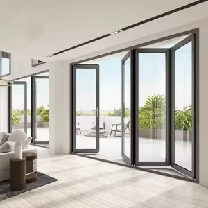 Heavy duty Aluminium Standard Folding Door Accordion Bi fold Windows and Doors Patio Folding Doors