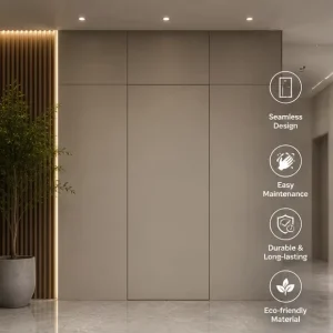 Hidden Door Fully Aligned With Wall Surface Seamless Mounting Anti Swelling Wear Resistant Custom Size for Home Hotel Decoration