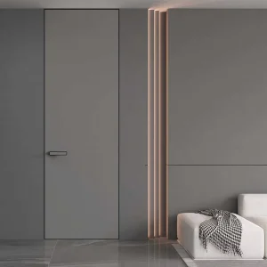 Hidden Solid Wood Door with High Sound Insulation STC 35+ Flush Secret Door for Bedroom and Living Room Foshan Factory Custom