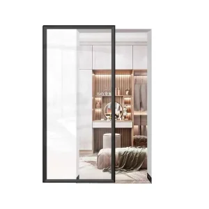 Hidden-Track Aluminum Ghost Sliding Glass Door for Bedroom and Bathroom Interiors