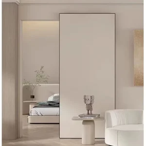 Hidden Wooden Interior Door with Multi-Layer Soundproofing and Concealed Track