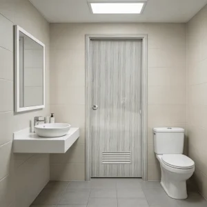High Performance Anti Deformation UPVC Bathroom Door Modern Simple Waterproof Interior Swing Doors Home Apartment Villa