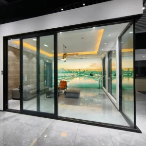 Black Aluminum Tempered Glass Patio Sliding Door with Easy-Lift Opening and Energy Efficiency