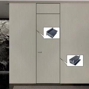 High Quality Aluminum Wood Door Combining Classic Wood Modern Aluminum Strength Invisible Swing Door