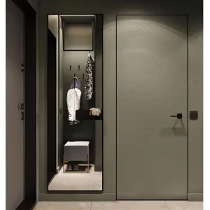 High-Quality Apartment Residential Interior Embedded Wall Hidden Entry Wooden Aluminum Frameless Invisible Door
