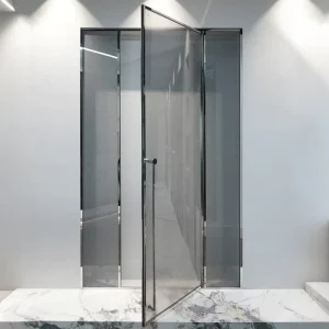 High Quality Bathroom Aluminum Framed Double Swing Door Tempered Glass Frame Shower Door for Bathroom Bedroom