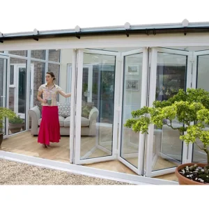 High Quality Color Customizable All Aluminum Broken Bridge Frame Commercial Black Bifold Aluminum Folding Door