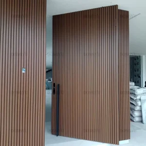 High-Quality Craftsman Solid Oak Wood Pivot Entry Door for Villas