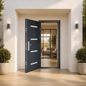 High-Security Anti-Theft Steel Entry Door, Exterior Metal Door, Manufacturer for Security Gate Projects