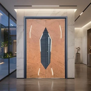 High Security Thermal Break Aluminum Main Door with Custom 3D Carving for Villa