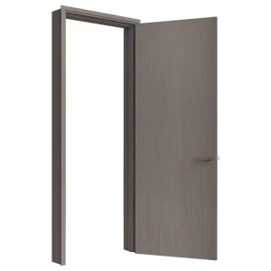 High-Strength Aluminum Alloy Frame Solid Wood Interior Door, Waterproof, Manual Opening, for Apartments, Bedrooms, and Living Rooms