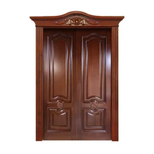 High-Strength Solid Wood Entrance Door with Weather-Resistant Coating, Soundproof, Custom Sizes for Villa Entrances
